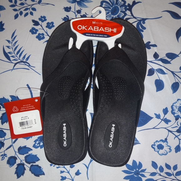 Shoes Okabashi Splash Flip Flops Sandals Size M And Ml Black New